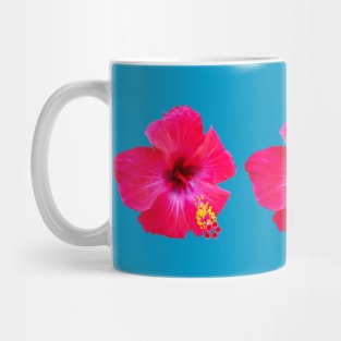 Three Red Hibiscus Floral Beach Vibe Mug